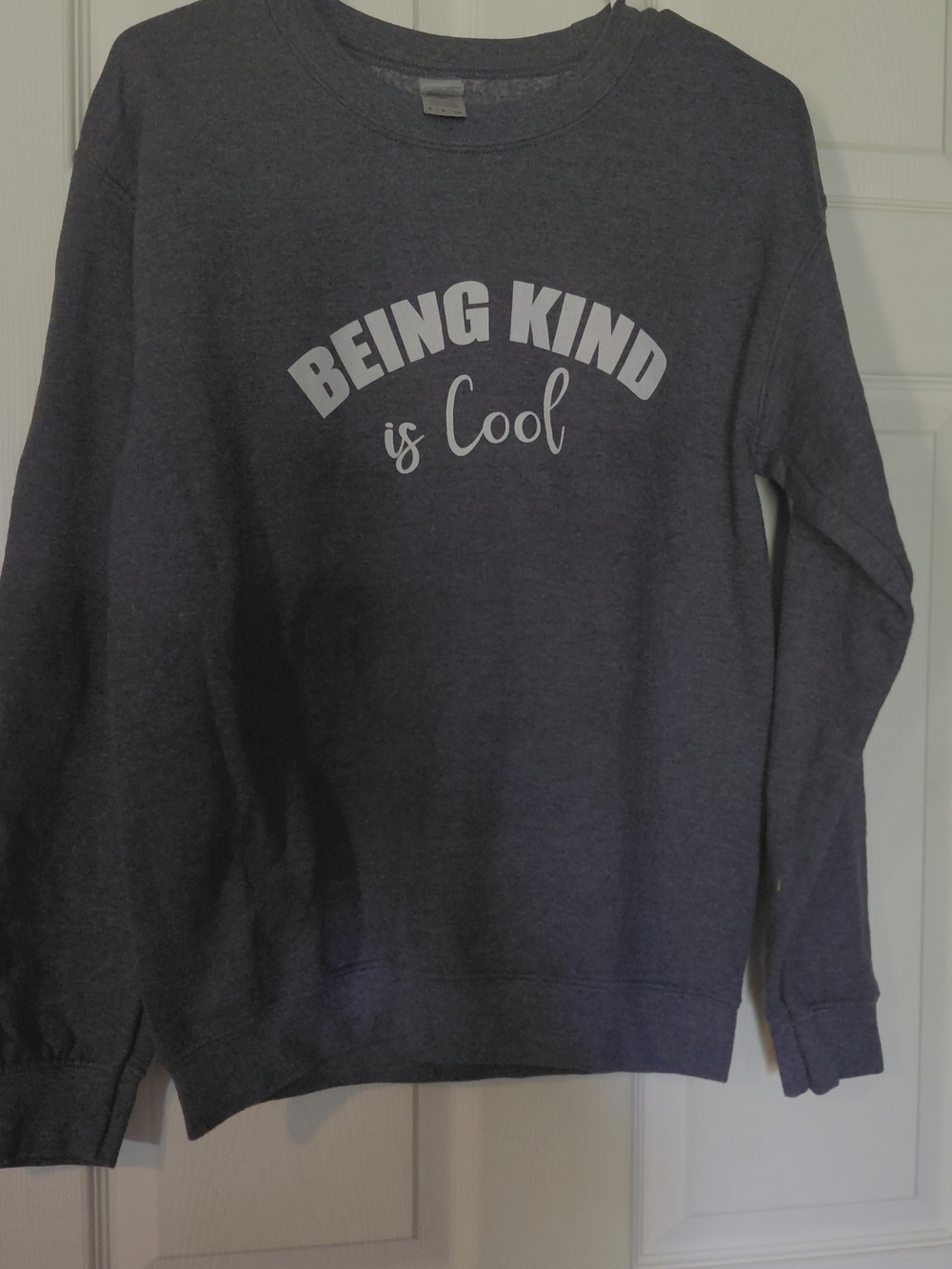Gildan Navy Gray "Being Kind is Cool" Crewneck Sweatshirt